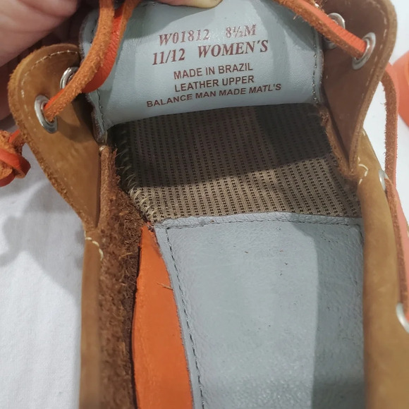 Tesori Womens Brown/Orange Leather Boat Shoes Sz 8.5M "W01812" - Picture 9 of 10